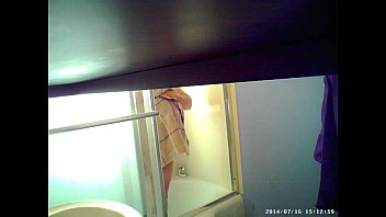 s. sets up spycam in shower to see mom's huge tits