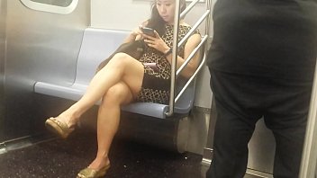 Juicy Asian Legs on train