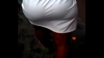 Candid Booty In White - Too Close