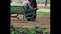 Beautiful Indian teen kissing in lodhi garden